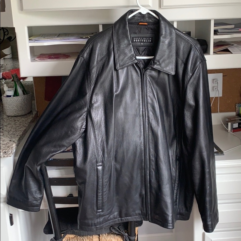 Perry Ellis genuine leather coat